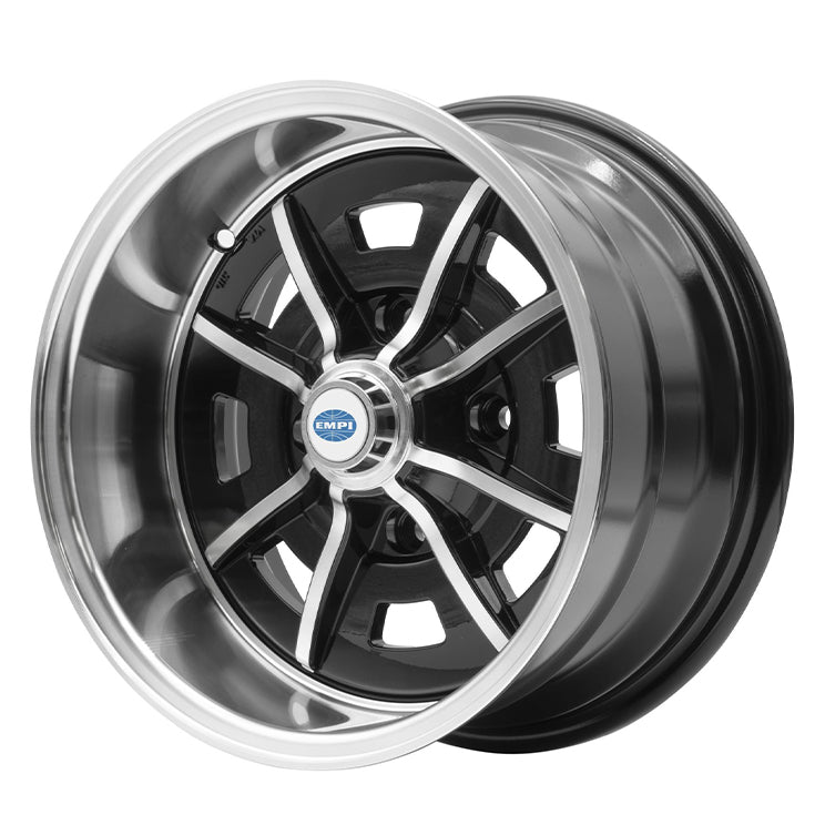 15" X 8" Vw Bug 4 Lug Black Empi Sprint Star Wheel Includes Cap - Valve Stem - Moore Parts