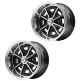 15" X 8" Vw Bug 4 Lug Black Empi Sprint Star Wheel Includes Cap - Valve Stem, Pair - Moore Parts