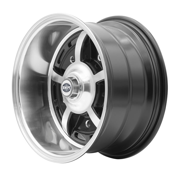 15" X 8" Vw Bug 5 Lug Black Empi Sprint Star Wheel Includes Cap - Valve Stem - Moore Parts
