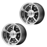 15" X 8" Vw Bug 5 Lug Black Empi Sprint Star Wheel Includes Cap - Valve Stem, Pair - Moore Parts