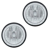 7" Crystal Headlight W/White LED Halo Ring, 9007 Bulb & H4 Adapter, Pair - Moore Parts