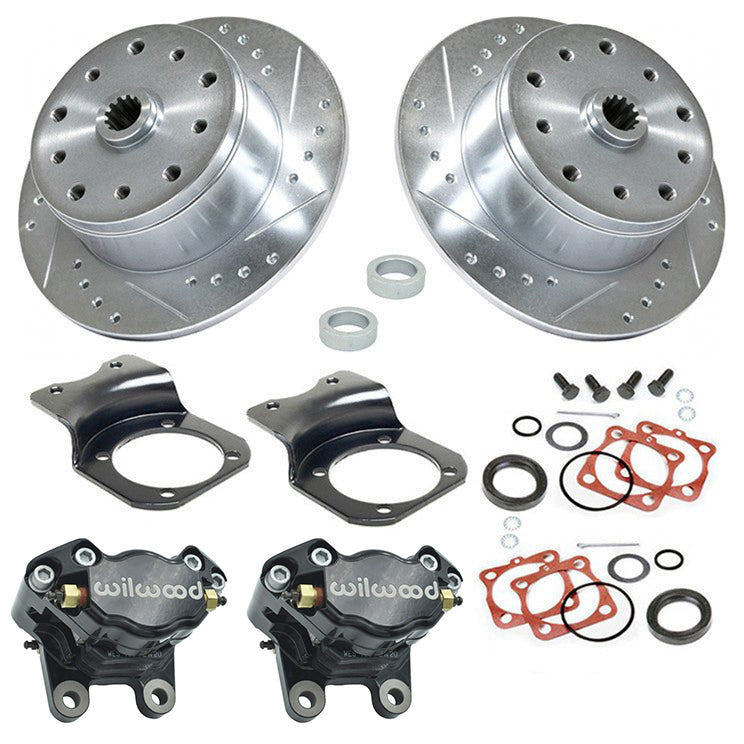 Vw Bug Rear Black Wilwood Disc Brake Kit 1958-77, 5 Lug Porsche/Chevy Pattern