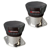 Black Outerwear Prefilters With 2 - 1/4" Tall Velocity Stacks, Pair - Moore Parts