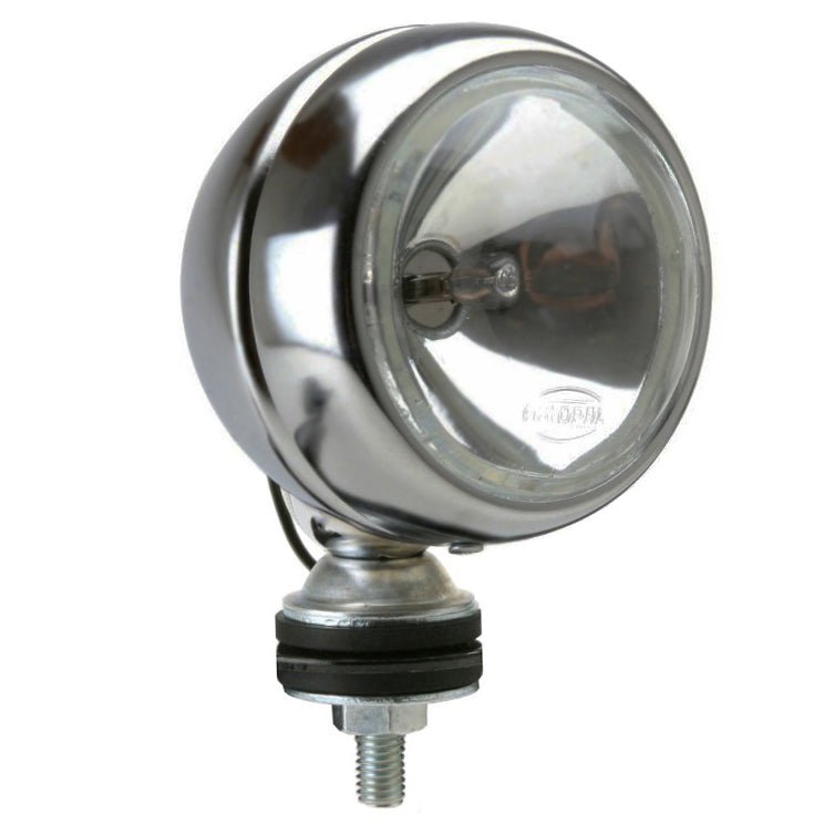 Chrome 4" Round Off - Road Light W/Mounting Post - H3 55W, Pair - Moore Parts