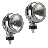 Chrome 4" Round Off - Road Light W/Mounting Post - H3 55W, Pair - Moore Parts