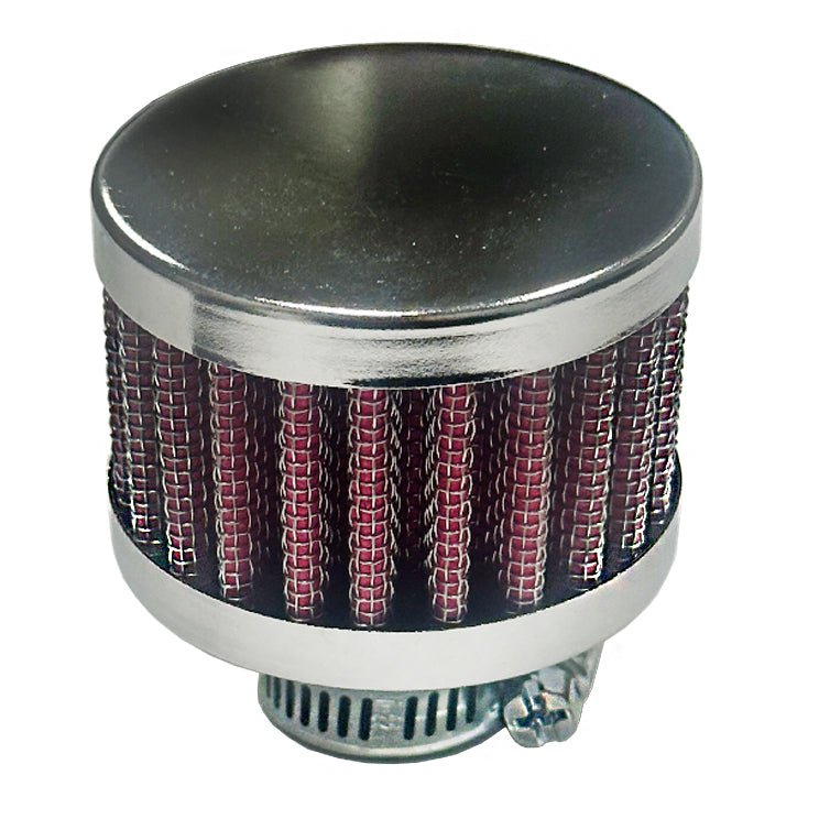 Chrome Gauze Mini Breather Filter Without Shield, Center Hole, Each - Moore Parts