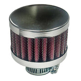 Chrome Gauze Mini Breather Filter Without Shield, Center Hole, Each - Moore Parts