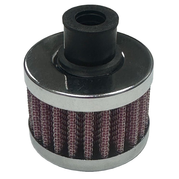 Chrome Gauze Mini Breather Filter Without Shield, Center Hole, Pair - Moore Parts