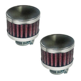 Chrome Gauze Mini Breather Filter Without Shield, Center Hole, Pair - Moore Parts