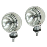 Empi 16 - 9150 Chrome 4" Round Off - Road Light W/Mounting Post - H3 55W, Pair - Moore Parts