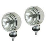 Empi 16 - 9150 Chrome 4" Round Off - Road Light W/Mounting Post - H3 55W, Pair - Moore Parts