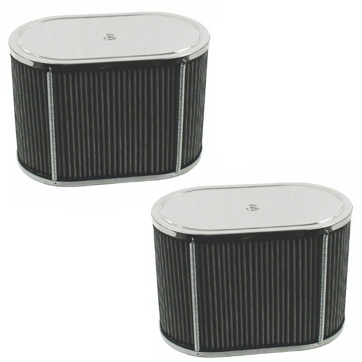 Empi 43 - 6006 Chrome Oval Air Cleaner IDF Weber/Empi HPMX 5 - 1/2" X 9" X 6". Pair - Moore Parts