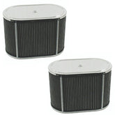 Empi 43 - 6006 Chrome Oval Air Cleaner IDF Weber/Empi HPMX 5 - 1/2" X 9" X 6". Pair - Moore Parts