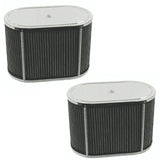 Empi 43 - 6006 Chrome Oval Air Cleaner IDF Weber/Empi HPMX 5 - 1/2" X 9" X 6". Pair - Moore Parts