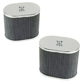 Empi 43 - 6010 Chrome Oval Air Cleaner IDF Weber/Empi HPMX 4 - 1/2" X 7" X 6". Pair - Moore Parts
