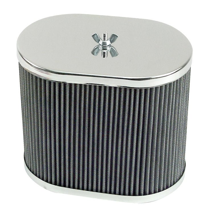 Empi 43 - 6010 Chrome Oval Air Cleaner IDF Weber/Empi HPMX 4 - 1/2" X 7" X 6". Pair - Moore Parts