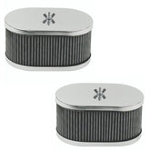 Empi 8714 Chrome Oval Air Cleaner IDF Weber/Empi HPMX 4 - 1/2" X 7" X 3 - 1/2". Pair - Moore Parts