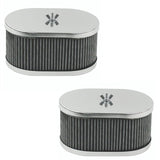 Empi 8714 Chrome Oval Air Cleaner IDF Weber/Empi HPMX 4 - 1/2" X 7" X 3 - 1/2". Pair - Moore Parts