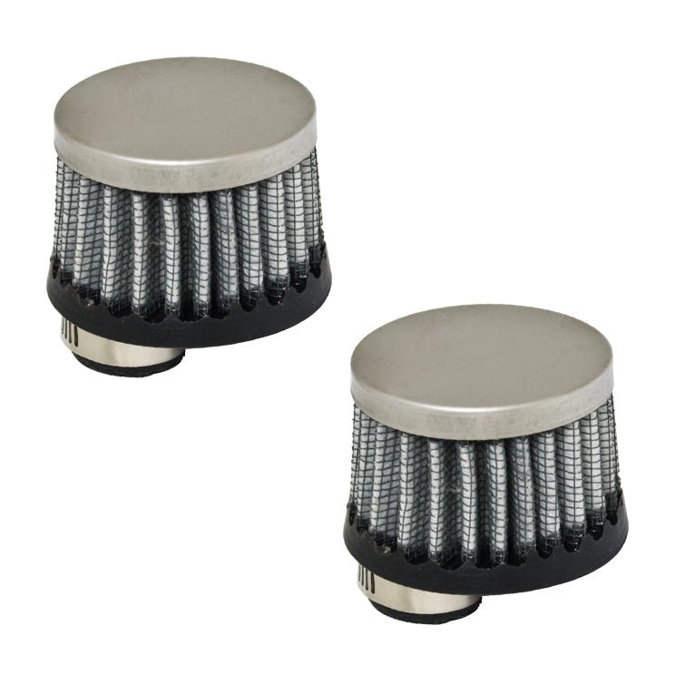 Empi 9053 Chrome Gauze Mini Breather Filter Without Shield, Offset Hole, Pair - Moore Parts