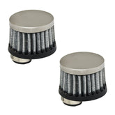 Empi 9053 Chrome Gauze Mini Breather Filter Without Shield, Offset Hole, Pair - Moore Parts