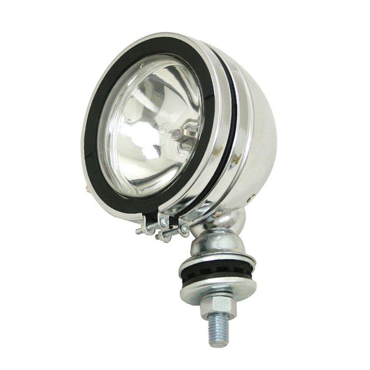 Empi 9309 Chrome 5" Round Off - Road Light W/Mounting Post - H3 100W, Pair - Moore Parts