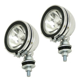 Empi 9309 Chrome 5" Round Off - Road Light W/Mounting Post - H3 100W, Pair - Moore Parts