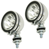 Empi 9310 Chrome 6" Round Off - Road Light W/Mounting Post - H3 100W, Pair - Moore Parts