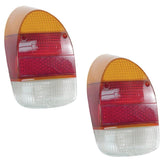 Empi 98 - 1076 Left Or Right Tail Light Lens 1968 - 70 Vw Bug, Euro Lens, Pair - Moore Parts