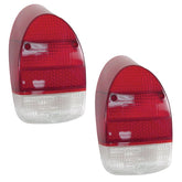 Empi 98 - 1077 Left Or Right Tail Light Lens 1968 - 70 Vw Bug, Red/White Lens, Pair - Moore Parts