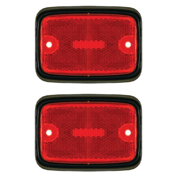 Empi 98 - 9511 Side Marker Lens Type 2 Vw Bus 1975 - 1979, Red/Black, Pair - Moore Parts
