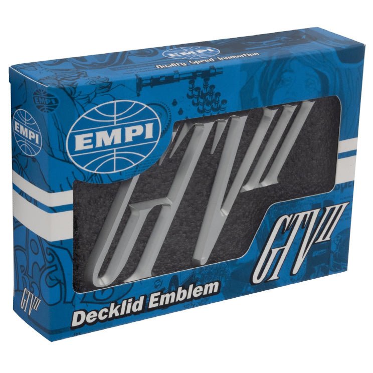 EMPI GTV II Billet Aluminum Decklid Emblem, Vw Bug Body Emblem - Moore Parts