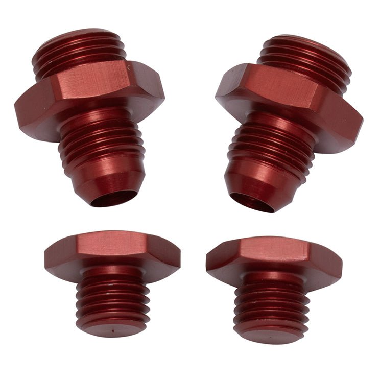 JayCee Pro Fuel Inlets, AN - 6 Red, Sold in Pairs - Moore Parts