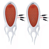 Led Ford Teardrop Tail Lights With Chrome Flame Bezel Trim, Pair - Moore Parts