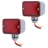 Led Mini Tail Lights. Chrome Housing With Red Lens, Pair - Moore Parts