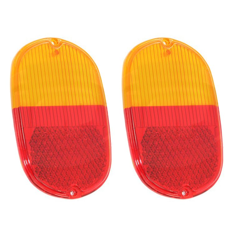 Left & Right Tail Light Lens 1962 - 71 Vw Bus, Amber / Red Euro Lens, Pair - Moore Parts