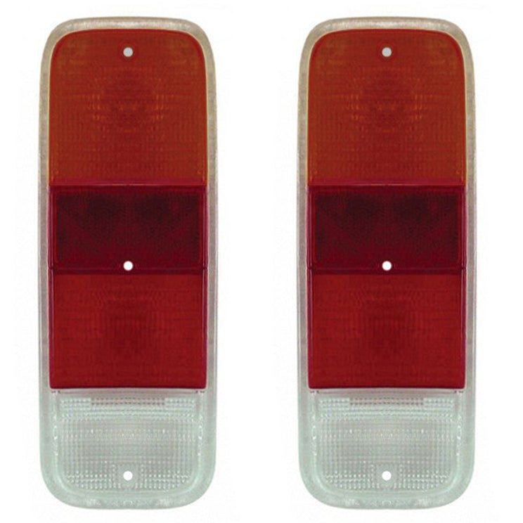 Left & Right Tail Light Lens 1972 - 79 Vw Bus, Red / White Lens, Pair - Moore Parts
