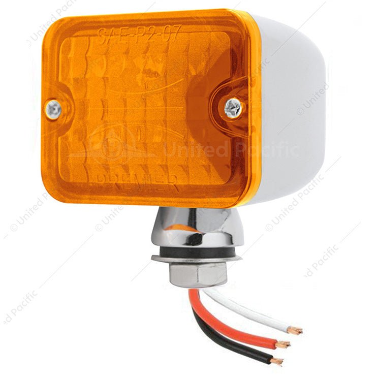 Mini LED Sand Rail Tail Lights Amber Lens Chrome Housing, Pair - Moore Parts