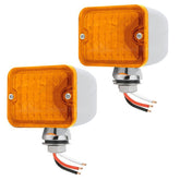 Mini LED Sand Rail Tail Lights Amber Lens Chrome Housing, Pair - Moore Parts
