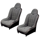 Pair - Empi 62 - 2750 Race Trim Suspension Hi - Back Seats - Grey Cloth/Black Vinyl - Moore Parts