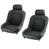 Pair - Empi 62 - 2767 Race Trim Suspension Lo - Back Seats - Black Cloth/Black Vinyl - Moore Parts