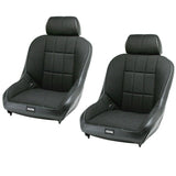 Pair - Empi 62 - 2767 Race Trim Suspension Lo - Back Seats - Black Cloth/Black Vinyl - Moore Parts