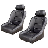 Pair - Empi 62 - 2768 Race Trim Suspension Lo - Back Seats - Black Vinyl/Black Vinyl - Moore Parts
