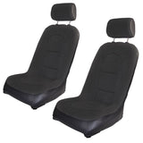 Pair - Empi 62 - 2816 Race Trim Slim Line Lo - Back Seat With Black Cloth/Black Vinyl - Moore Parts