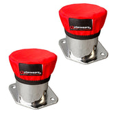 Red Outerwear Prefilters With 2 - 1/4" Tall Velocity Stacks, Pair - Moore Parts