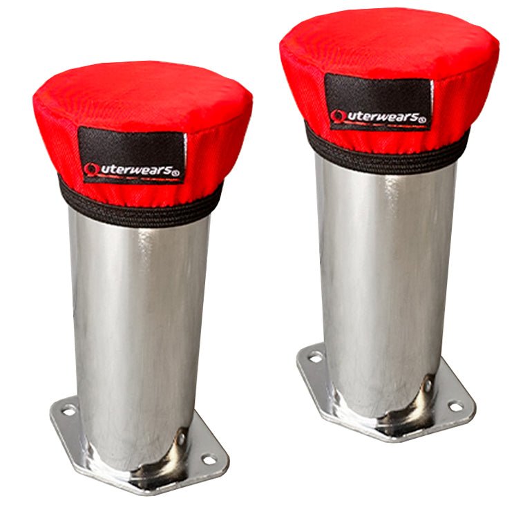 Red Outerwear Prefilters With 6" Tall Velocity Stacks, Pair - Moore Parts