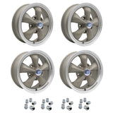Set Of 4, 15" X 4.5" & 6" Porsche 5 Lug Empi Torque Star 2 Wheels & Lugs - Moore Parts