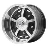 Set Of 4 15" X 5" & 15" X 8" Vw Bug 5 Lug Black Empi Sprint Star Wheels/Lug Nuts - Moore Parts