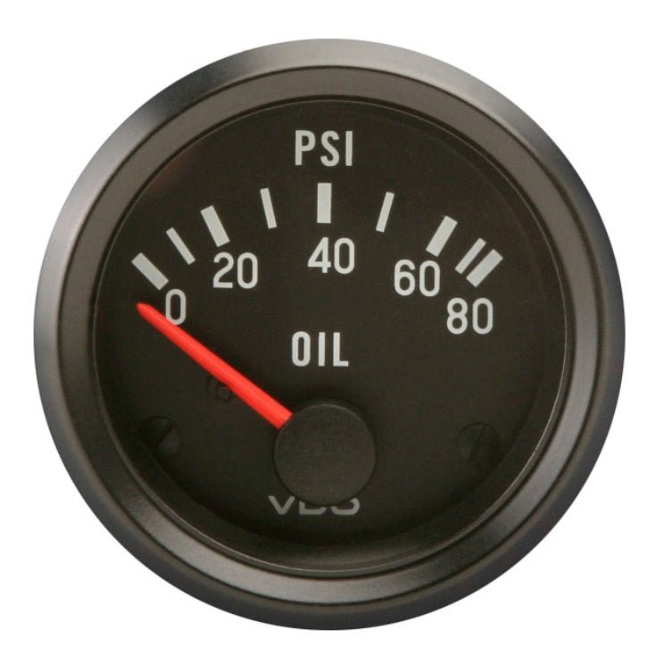 VDO 350040 Cockpit Series 2 - 1/16" 80 PSI Oil Pressure Gauge - Moore Parts