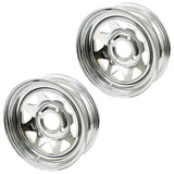 Vw Baja Bug 15X5 Chrome Steel Spoke 4 Lug Wheel 2 - 1/2" Back Space, Pair - Moore Parts