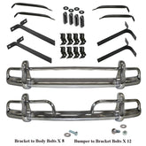Vw Bug 1955 - 67 Front And Rear Bumper Kit With All Brackets, Hardware, Seals - Moore Parts